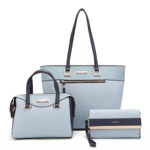 Nikky Agatha Shopper Bag 3-Piece Set NK12312 Blue